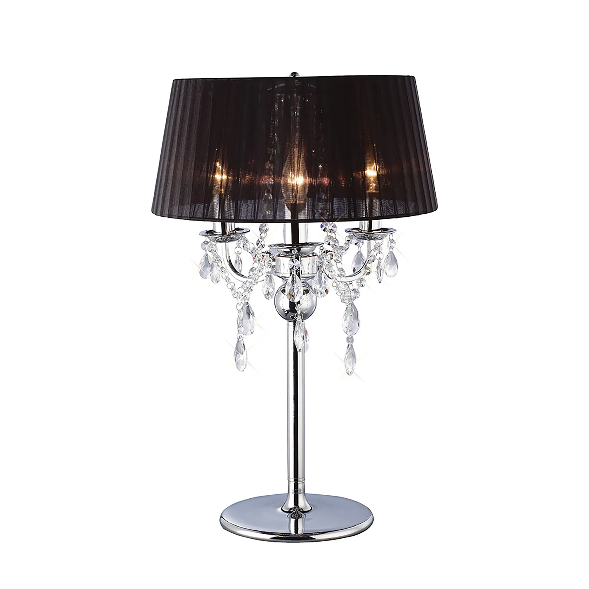 Olivia Crystal 61cm 3 Light Table Lamp IL30062/BL  Diyas Olivia Polished Chrome-Black